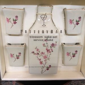 Pottery Barn blossom saki set
